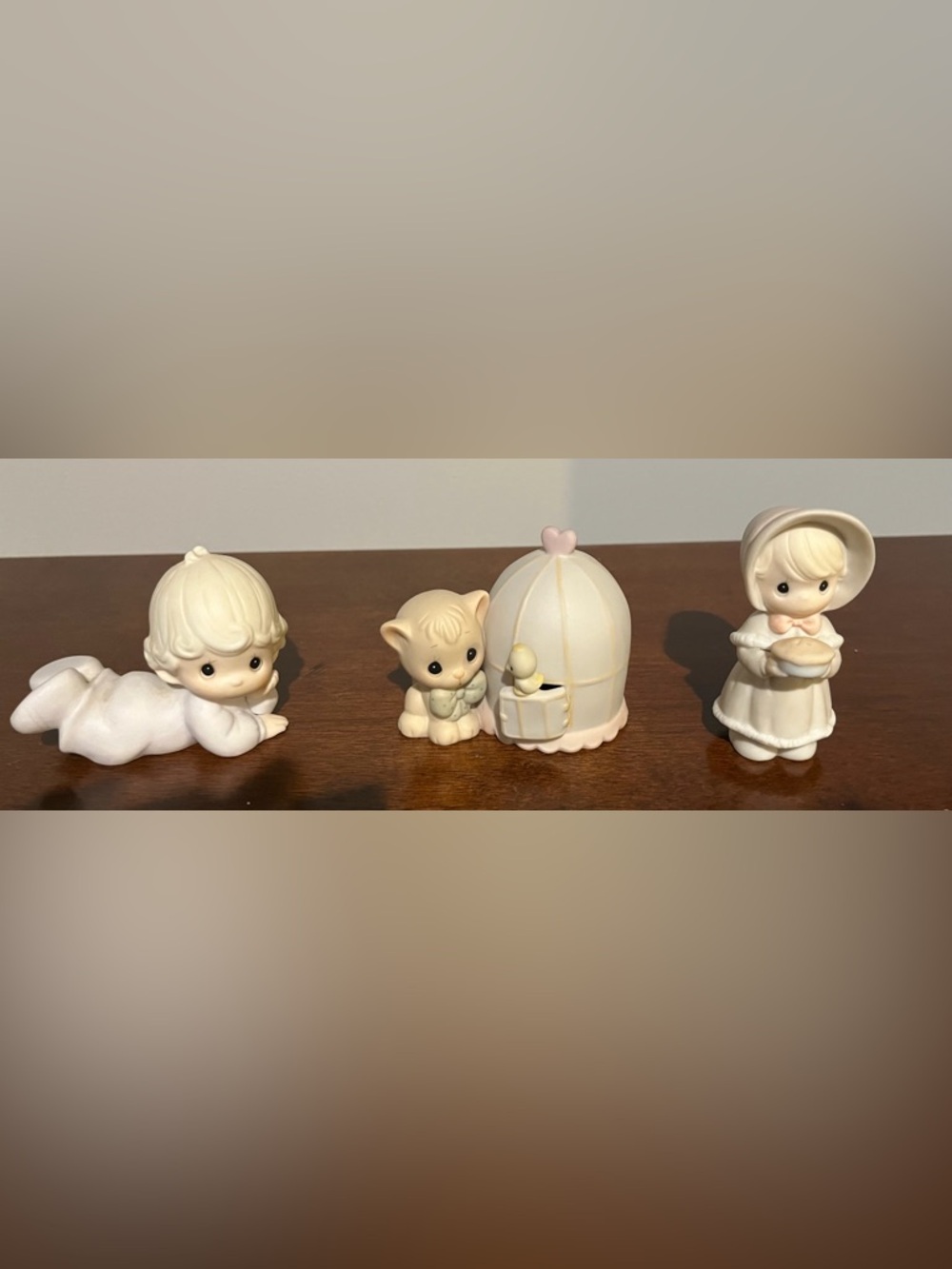 Precious Moments Figurine Set with Soft Pink Accents